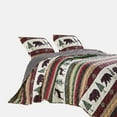 thumbnail image 2 of Benjara Lee 3 Piece Elk and Bear Print King Quilt Set, Multicolor, 2 of 5