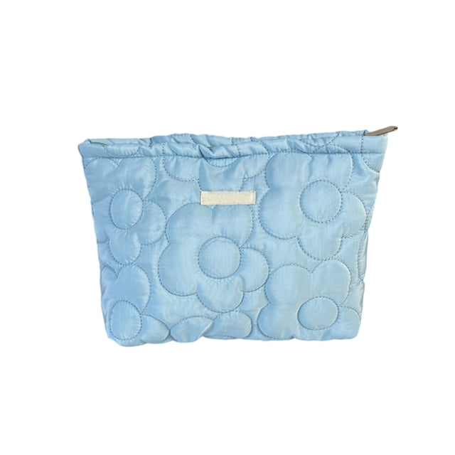 Bolso de mano con patrones intrincados, bolso de punto, bolso de cosméticos a rayas con bloques de color, bolso de cosméticos portátil, estuche para lápices estilo Ins.