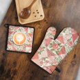 thumbnail image 5 of Pioneer Flower Floral Print Pattern Kitchen Oven Mitt and Pot Holder Sets 4 Pcs for Baking, Cooking and Grilling, Heat Resistant Up To 392 °F, 5 of 7