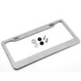thumbnail image 3 of Two PiecesCrystal Rhinestone License Plate ABS Chrome Frame with Crystal Screw Caps - 2 Frame - Black/White, 3 of 4