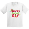thumbnail image 3 of Inktastic Christmas Santa's Cutest Elf Youth T-Shirt, 3 of 5