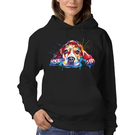 Pastell Colorful Beagle Dog Hoodie Women -Weekday Best Designs, Female 5X-Large