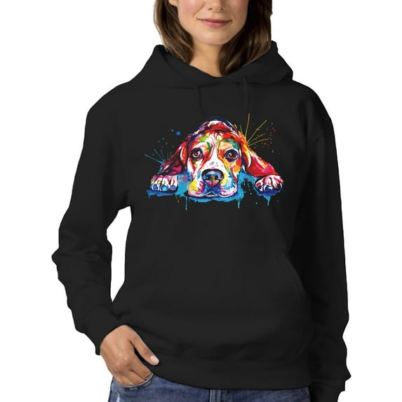 Pastell Colorful Beagle Dog Hoodie Women -Weekday Best Designs, Female 5X-Large