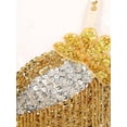 thumbnail image 3 of TiaoBug Women's Belly Dance Costume Sequins Tassels Adjustable Bra Tops Bollywood Dancewear Gold One Size, 3 of 7
