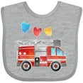 thumbnail image 3 of Inktastic Valentine's Day Fire Truck with Hearts Boys or Girls Baby Bib, 3 of 4