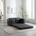 thumbnail image 2 of 3 Fold Futon Sofa Convertible Floor Sofabed with Pull Out Sleeper Couch Bed, Dark Gray, 2 of 6