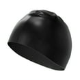 thumbnail image 2 of Sioweci Extra Large Swim Cap Swimming Hat Non Slip Design High Elastic Waterproof Hair Swim Cap for Adults Black, 2 of 13