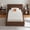 Brown-Twin, variant on Tulib Twin Cloud Bed Frame with Headboard, Upholstered Platform Bed Frame for Bedroom, Apartment, No Box Spring Needed, Easy Assembly, White