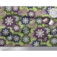 thumbnail image 2 of Soimoi Tissu de Soie Vert Tissu Imprimé Floral Artistique par la Cour 42 Pouces de Large, 2 of 5