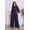 Dark Blue, variant on Plus Size 2-Piece Formal Pants Set, Sparkle Top with Chiffon Sleeves & Wide Leg Trousers