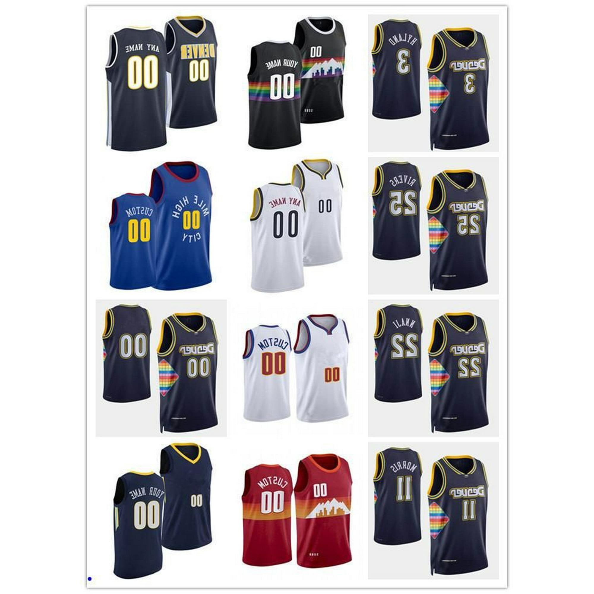 NBA_ basketball jersey 75th Custom Jersey Denver''Nuggets''Men Women Youth  3 Nah'Shon Hyland 11 Monte Morris 22 Zeke NnaJi 25 Austin Rivers  Baske''nba''print 