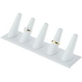 thumbnail image 2 of Plymor White Faux Leather Ring Finger Display, Five on Rectangular Base, 8" W x 2.125" D x 2.5" H (Pack of 12), 2 of 2