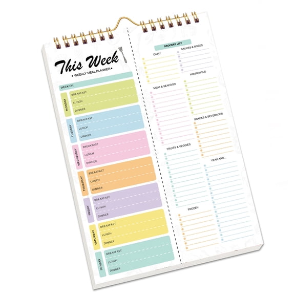 Meal Preparation Journal Pad Notebook With Tear Off Pages And Spirals Binding