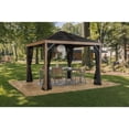 thumbnail image 2 of Sojag Outdoor 10' X 10' Sanibel Hardtop Gazebo Outdoor Sun Shelter, Wood Finish, 2 of 12