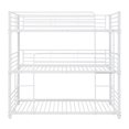thumbnail image 4 of Triple Bunk Bed with Built-in Ladder, Bunk Bed Twin-Over-Twin-Over-Twin, Metal Triple Bunk Beds for Kids, No Box Spring Needed, Divided into Three Separate beds, 4 of 7