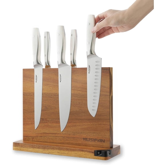 Magnetic Knife Block - Magnetic Knife Holder - Magnetic Knife Stand- Cutlery Display Stand and Storage Rack(sharpener)