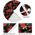 thumbnail image 2 of FMSHPON Red Rose Xmas Christmas Tree Skirt Stand Mat for Holiday Party Decoration Indoor Outdoor 48 inches, 2 of 6