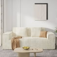 thumbnail image 2 of S-HOME No Assembly Required 75 Inch Loveseat Sofa in Stain-Resistant Corduroy,Deep Seats for Small Space Living, Beige, 2 of 8