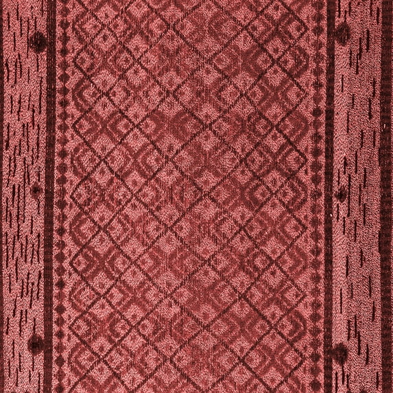 Ahgly Company Indoor Square Abstract Red Modern Area Rugs, 8' Square