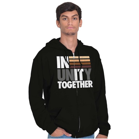 In Unity Together Social Justice Zip Up Hoodie Men's Women's Brisco Brands S
