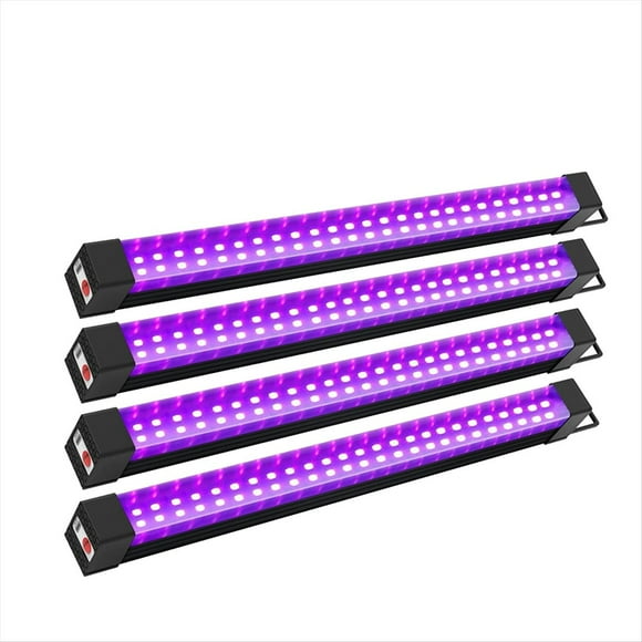 Barras de Luz Negra Recargables (4 Unidades), Luces Negras A Batería para Fiestas Luminosas, Tiras de Luz UV Inalámbricas.