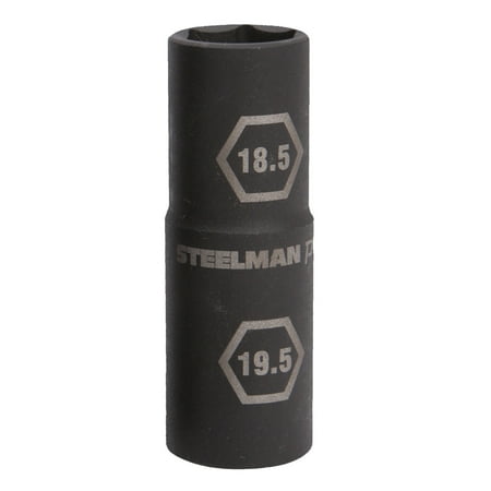 

STEELMAN PRO 97025 1/2-Inch Drive 6-Point Thin Wall 18.5mm x 19.5mm Impact Flip Socket