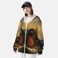 thumbnail image 3 of Gukieu Majestic Butterfly Sunset Print Sun Protection Hoodies for Men and Women, Zippered Long-sleeved Quick-drying UV Protection Shirts, Suitable for Sports, Swimming, Fishing-, 3 of 7