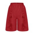 thumbnail image 6 of Juslio Shorts for Women Ruffle Cotton Linen Solid Casual Pockets Loose Comfy Womans Shorts, 6 of 6