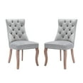 thumbnail image 4 of Foredo Elegant Velvet Dining Chairs Set of 2, Upholstered Dining Chairs with Button Tufted Back and Solid Wood Legs, Side Chairs for Dining Room Living Room, Light Gray, 4 of 7