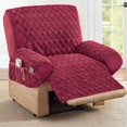 thumbnail image 2 of SURJDE Diamond-Shape Quilted Stretch Recliner Cover with Storage Pockets-Furniture Protector, Burgundy, Recliner, 2 of 3