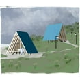 thumbnail image 2 of Bucheli, Jen 13x12 White Modern Wood Framed Museum Art Print Titled - Lake Cabins At Dusk, 2 of 4