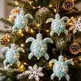 thumbnail image 5 of TanSiDing Sea Glass Acrylic Hanging Ornaments, Beach Themed Seaglass Tree Baubles with Dog Cow Turtle Designs, Coastal Christmas Window Suncatcher Decor for Home, 5 of 7