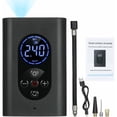 thumbnail image 1 of Compresor de aire portátil para inflar neumáticos, bomba de aire eléctrica de 150 PSI con manómetro y luz LED, batería externa recargable por USB de 4000 mAh, apagado automático para, 1 of 5