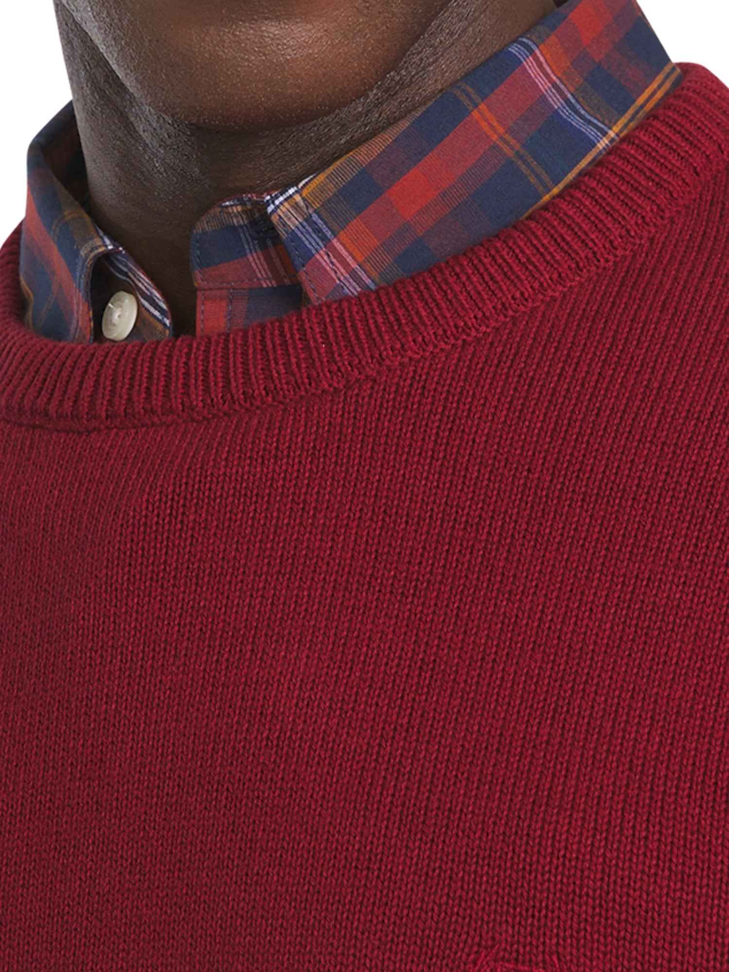 Chaps Men's & Big Men's Solid Cotton Crewneck Sweater, Sizes S-2XL