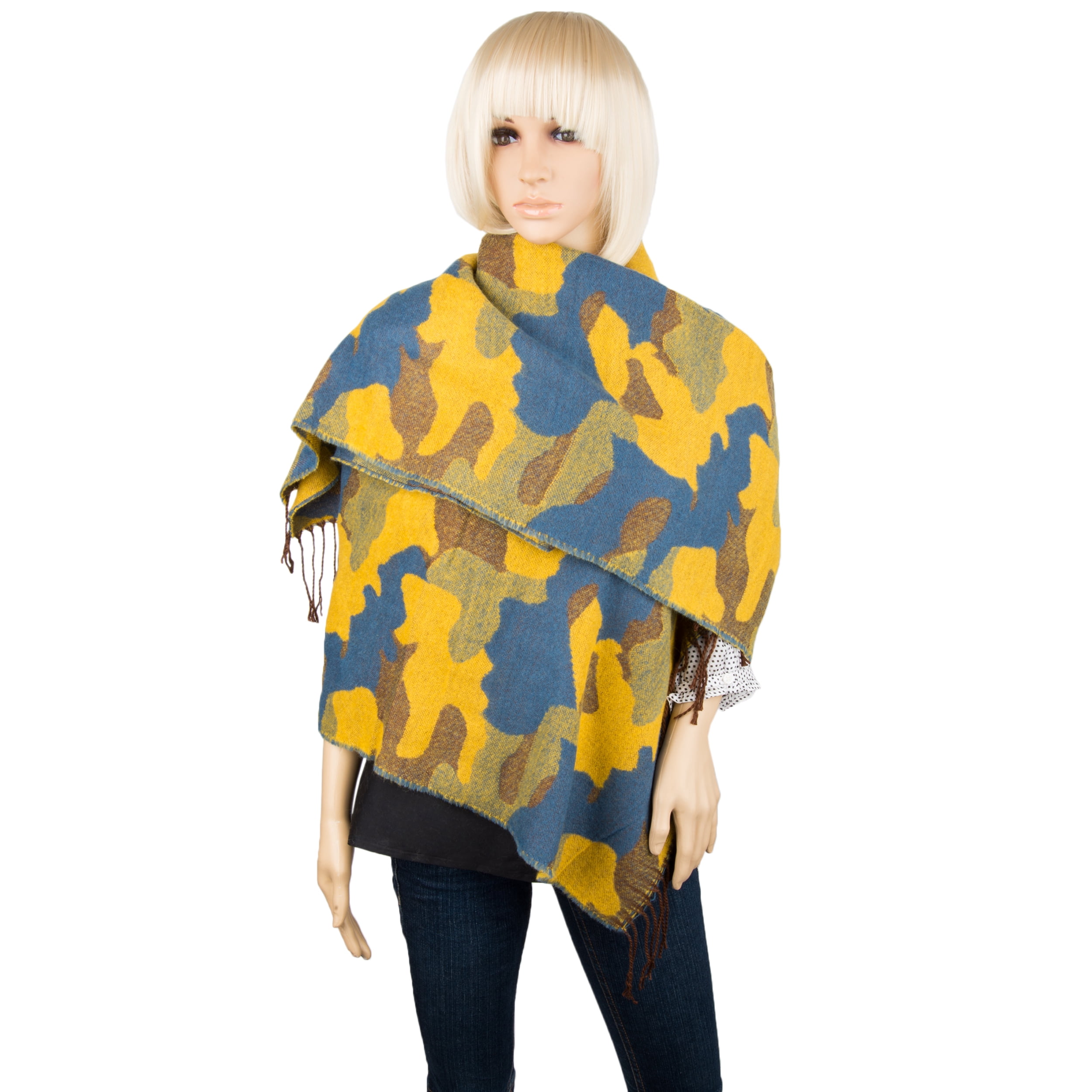 Women's Adult Warm Woolen Weave Sleeve Edge Scarf Wrap Series