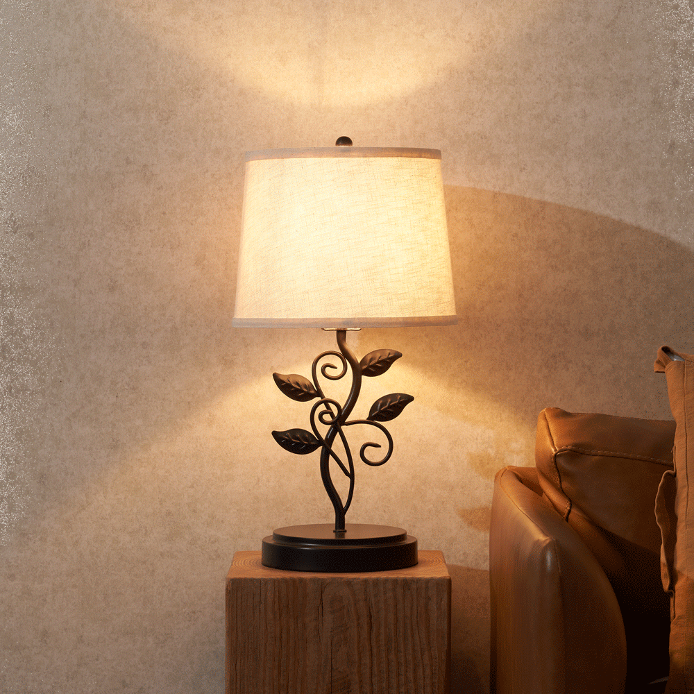 19" Rustic Desk Lamp Table Lamp for Living Room Bedroom Home Office