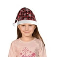 thumbnail image 5 of Haiem Buffalo Plaid Snowflakes Pattern Santa Hat Confortable Velvet Christmas Hat for Christmas Party Favors Fit for Adults and Kids, 5 of 6