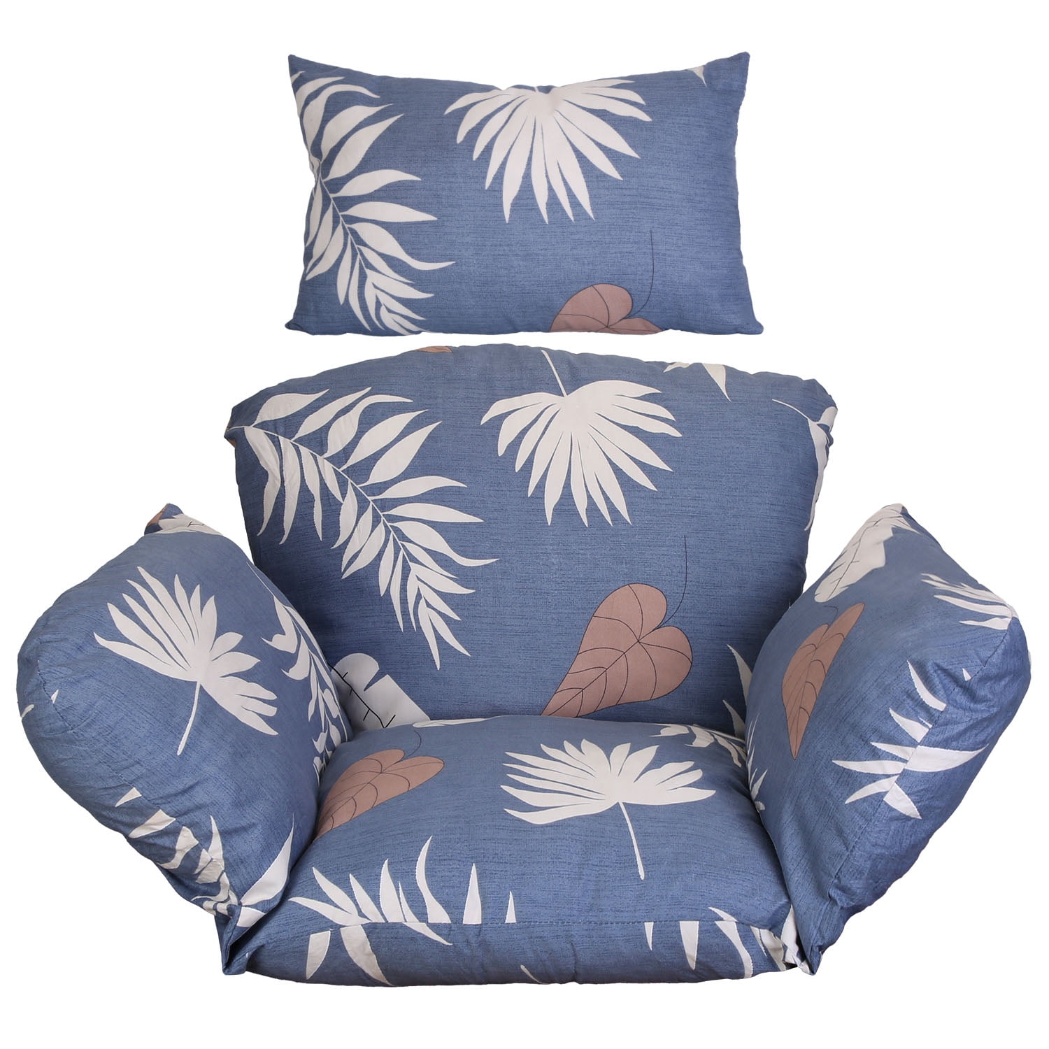 Outdoor Egg Chair Cushions Hanging Basket Seat Cushion Thicken Soft Egg Swing Chair Pad with Headrest for Backyard, Deck, Sun Room, Garden,Swimming Pool