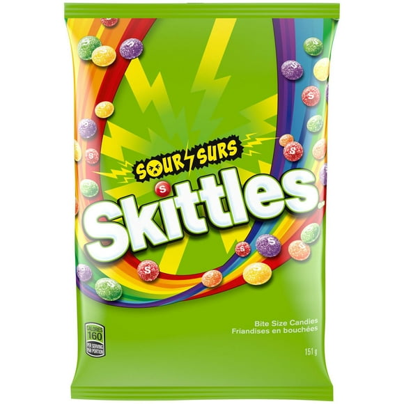 SKITTLES, Sour Chewy Candy, Bag, 151 g, 1 Bag, 151g