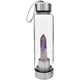 thumbnail image 1 of Botella de agua de cristal de piedra de amatista para curación, botella de agua de elixir, energía de varita de obelisco curativa de punto de cristal, botella de agua de vidrio de amatista, botella d, 1 of 5