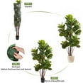 thumbnail image 3 of Faux Fiddle Leaf Fig Tree,5 Ft Artificial Ficus Lyrata Plant with 102 Fiddle Leaves, Fake Floor Plant in Pot for Indoor Outdoor Living Room House Office Bedroom Decor, 3 of 7