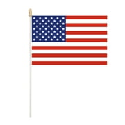 12 Pcs Small American Flags On Stick,4th of July Decorations Small USA Flag,Mini 45x30cm American Flags for Outside,Fourth of July Flag for Yard Lawn,250 Anniversary USA Patriotic Merchandise