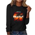 thumbnail image 4 of EQWLJWE Chemises à Manches Longues pour Femmes Mode d'Entraînement Printemps Imprimé Manches Longues Col Rond Tee Décontracté Hauts Vêtements d'Automne pour Femmes, 4 of 6