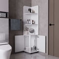 thumbnail image 2 of Wooden Cabinets, Klay 2-Door 4-Shelf Tall Storage Cabinet White, White Living Room Cabinets,Mdf Cabinets With Doors, Furniture Primary Living Space Cabinets, 2 of 8