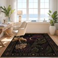 thumbnail image 3 of Design&I 4'x6' Ultra Soft Area Rug, Gold Deep Burgundy Celestial Garden Design Elegant Floral and Astral Motifs Fluffy Washable Non Shedding for Bedroom Living Room Home Office, 3 of 7