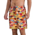 thumbnail image 2 of Sikiie Shorts de Plage pour Hommes à Imprimé Écailles de Poisson Style Japonais, Shorts à Séchage Rapide Haute Élasticité - avec Cordon et Poches Antidérapantes, Adaptés pour Plage, Sports, Vacances-3TG, 2 of 6
