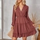 thumbnail image 5 of Vestidos Para Mujer Vestidos Largos Casuales Estampado Floral Escote en V Profundo Manga Larga Volantes Dobladillo Vestido Floral Odeerbi ODB138870, 5 of 9