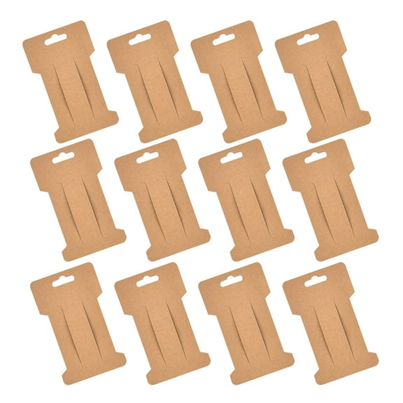 WEUVEB Jewelry Tags For Selling Hair Clip Display Cards Chocolate Kraft Paper 100pcs for Hanging