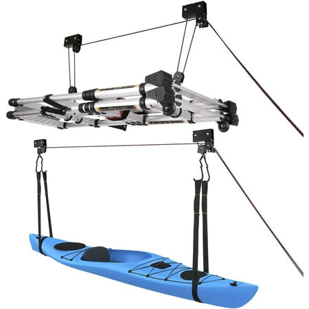 

VIVOHOME 125lbs Capacity Ceiling Mount Bicycle Kayak Canoe Lift Hoists 2-pack