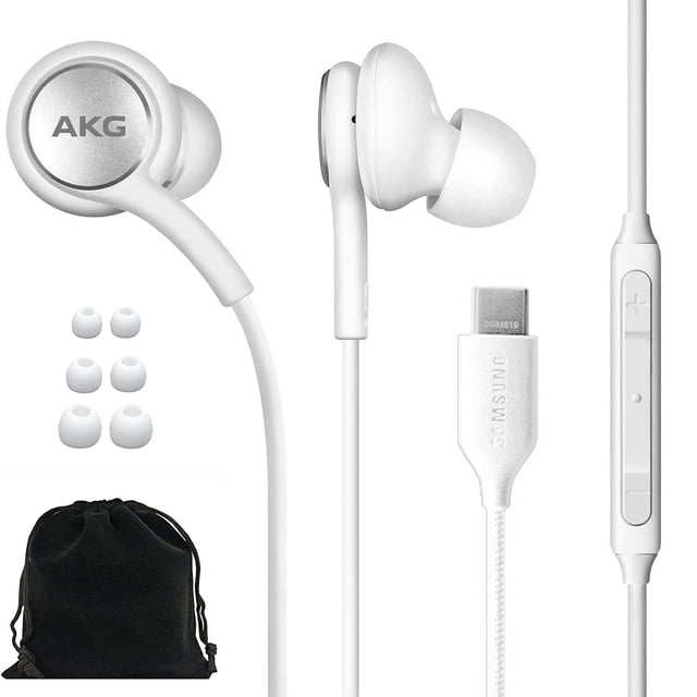 Auriculares Samsung AKG originales USB tipo C con micrófono Whi